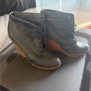 Cooperative Black and Brown Wedge Ankle Boots